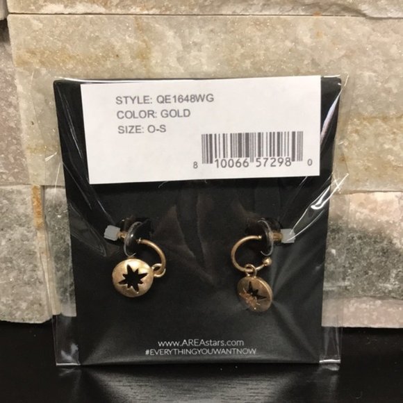 AREA STARS 14k Gold Plated Brass Starburst Cutout Drop Earrings 3 Packs - Picture 4 of 7